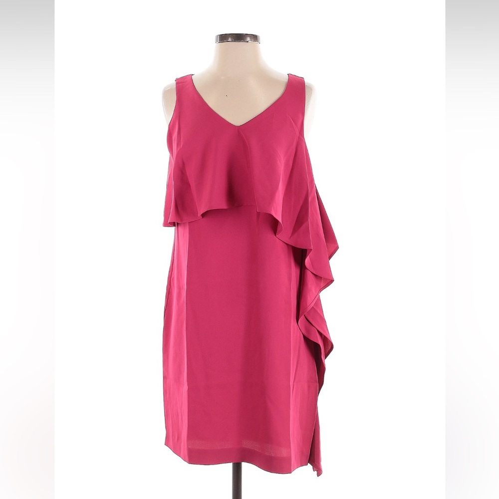 Trina Turk Fuchsia Ruffled Asymmetrical Dress, gorgeous soft fabric like new